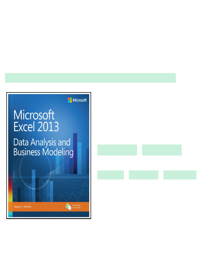 Microsoft Excel 2013 Data Analysis And Business Modeling Wayne L ...