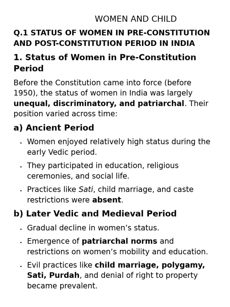 Women's Status and Rights in India | PDF