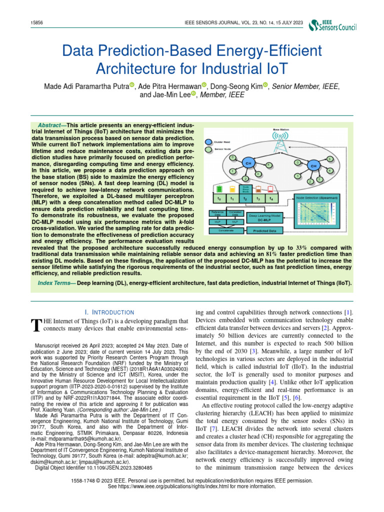 Energy-Efficient IIoT Architecture with DL | PDF | Coefficient Of ...