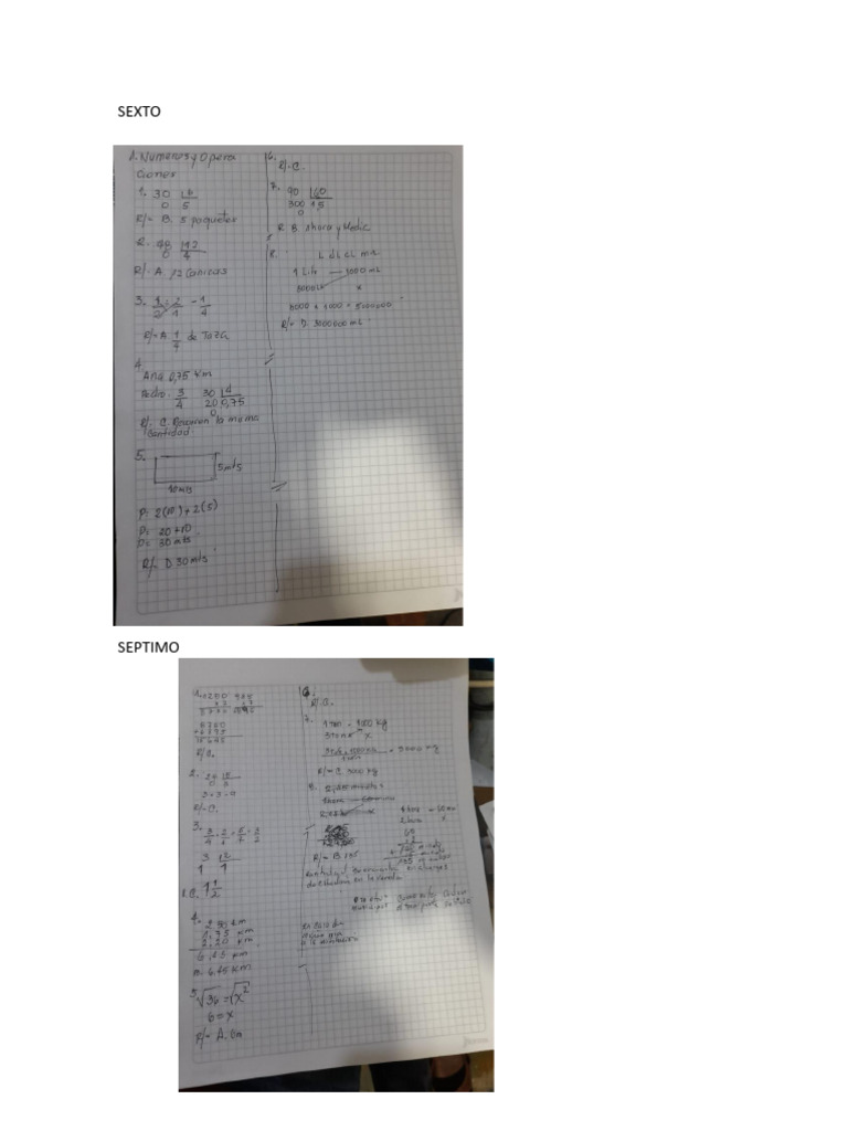 Respuestas 6-7 Matematicas Diagnostico | PDF