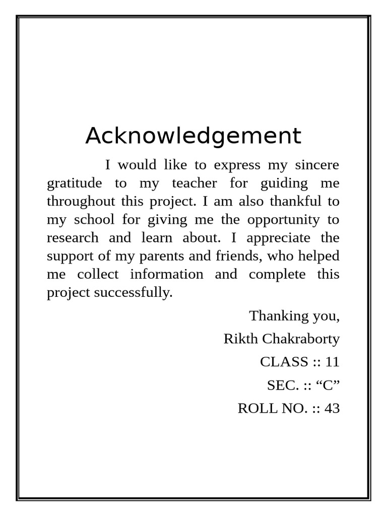 Acknowledgement 1 | PDF