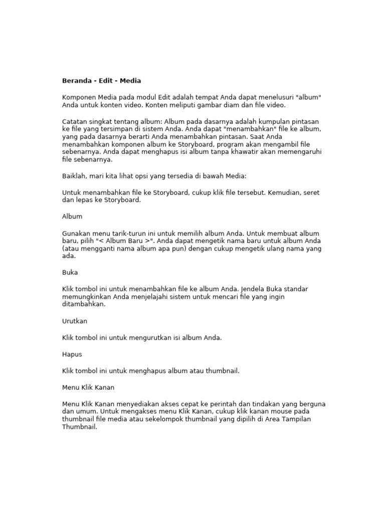 Panduan Lengkap Edit Media dan Teks | PDF