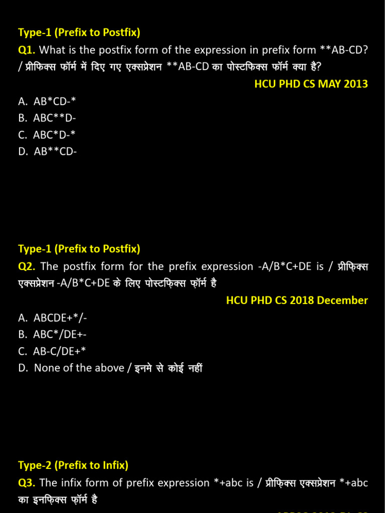 Prefix to Infix Postfix and Evaluation | PDF