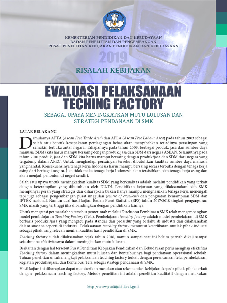 Evaluasi Teaching Factory di SMK | PDF