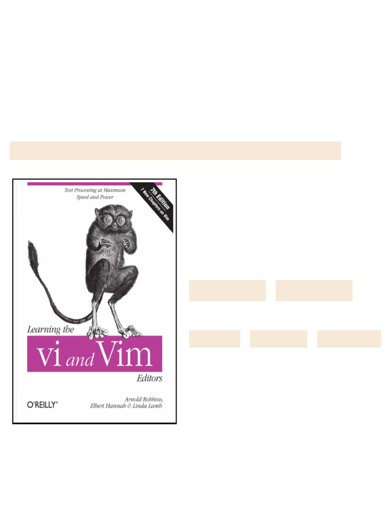Learning The Vi And Vim Editors Arnold Robbins Elbert Hannah Linda Lamb ...