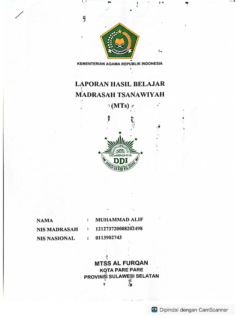 Laporan Hasil Belajar Muhammad Alif | PDF