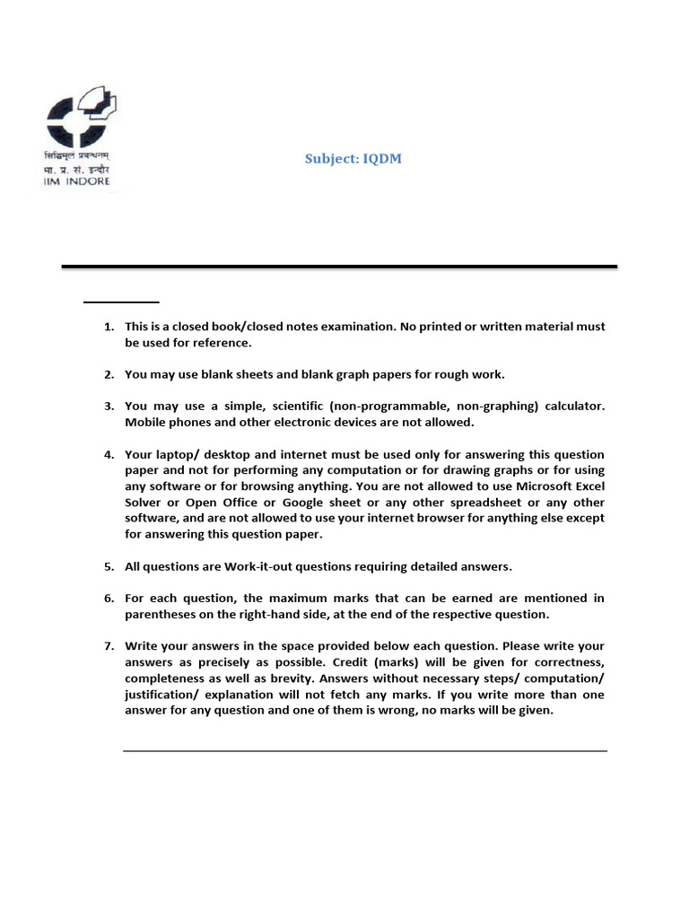 Linear Programming Exam Paper PGP 2020-22 | PDF | Linear Programming ...