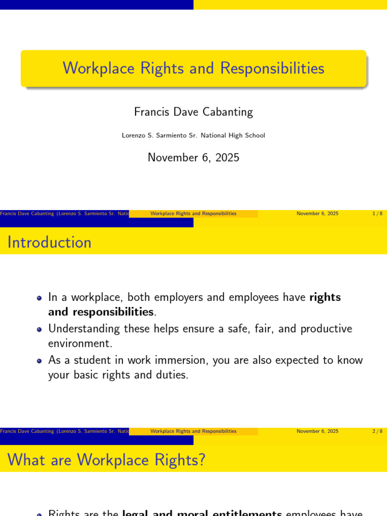 Understanding Workplace Rights & Duties | PDF | Employment | Labour Law