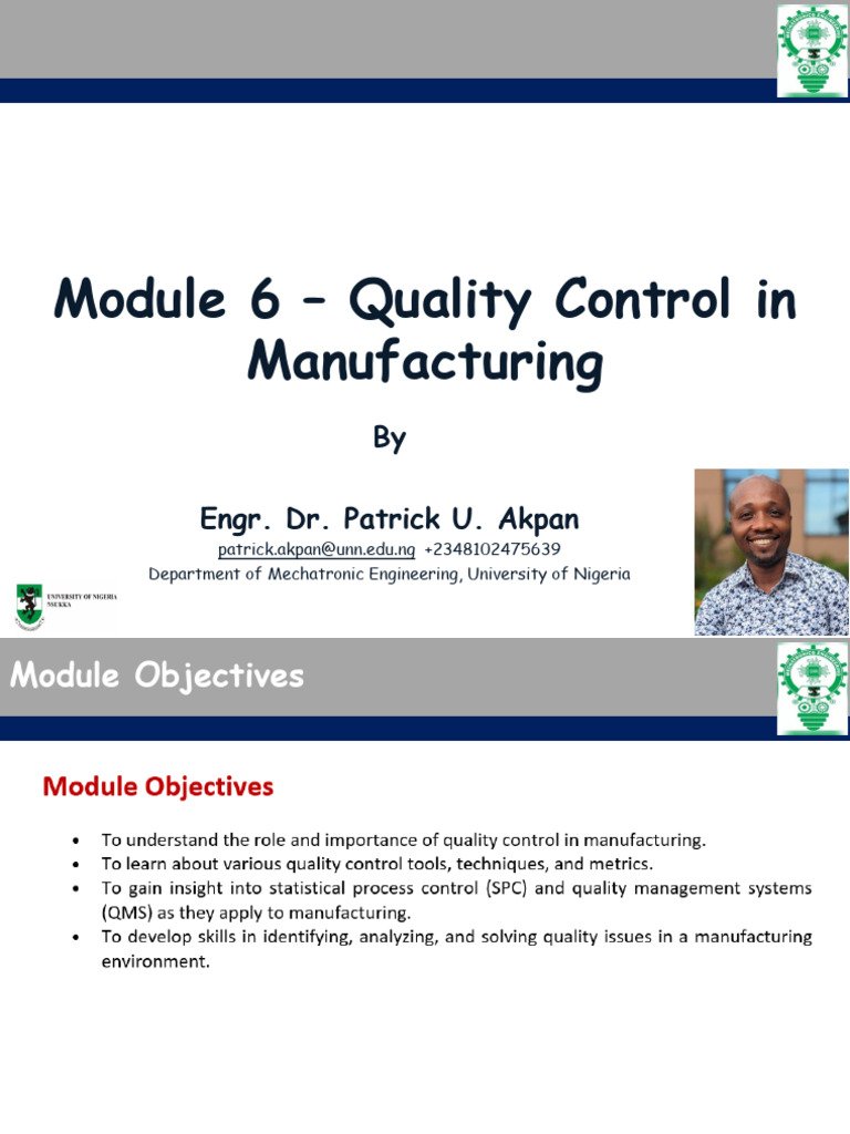 Quality Control in Manufacturing Guide | PDF | Quality Management ...