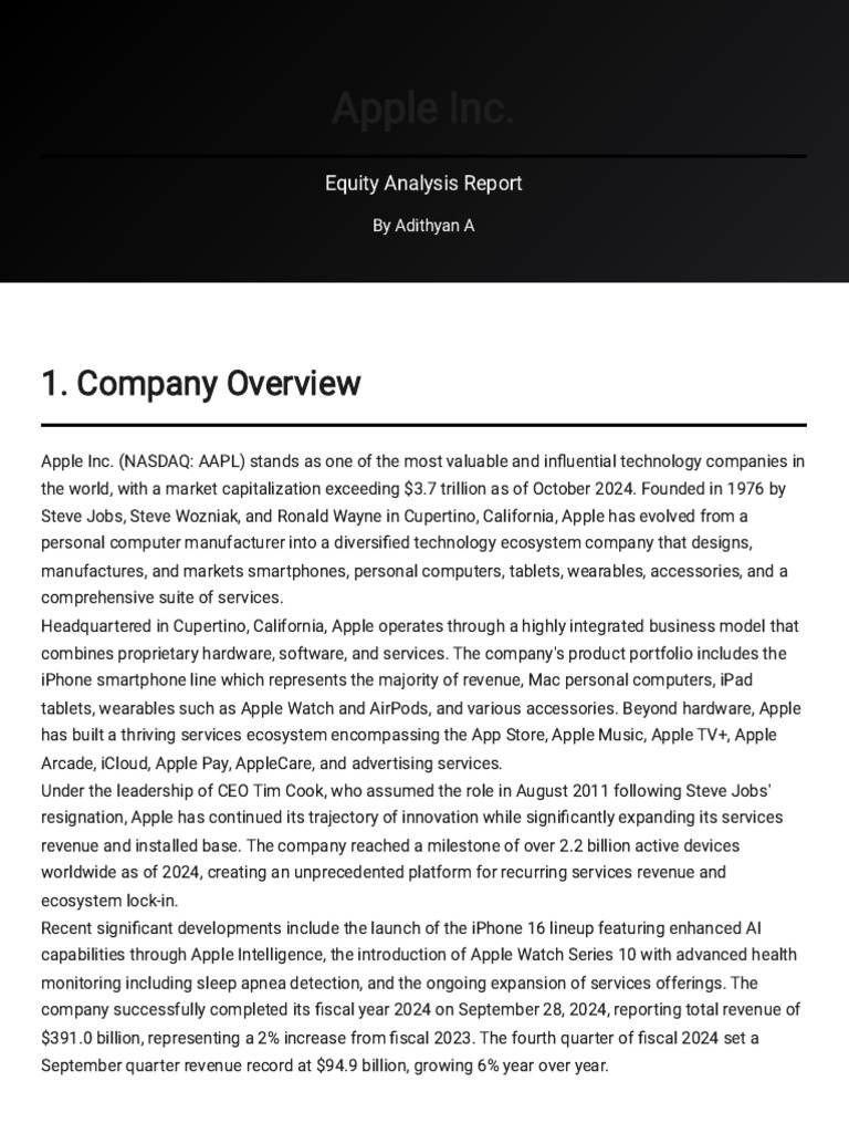 Apple Inc. 2024 Financial Overview | PDF | Apple Inc. | Free Cash Flow