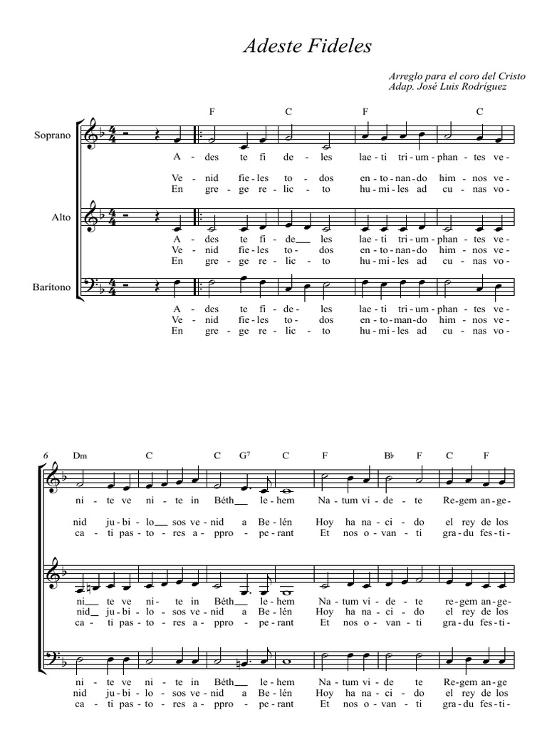3adeste Fideles Con Tres Letras - 241213 - 180018 | PDF