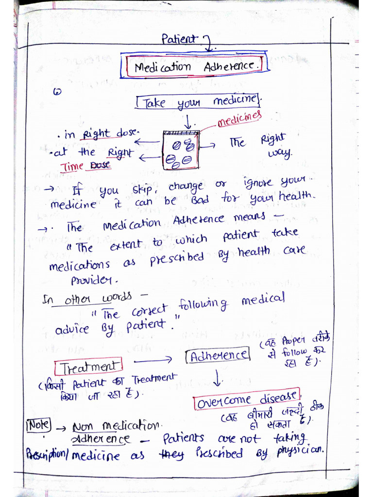 Medication Adherence Handwritten Notes | PDF