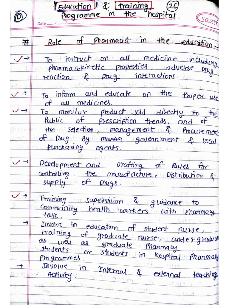 Education and Training Program in The Handwritten Notes | PDF