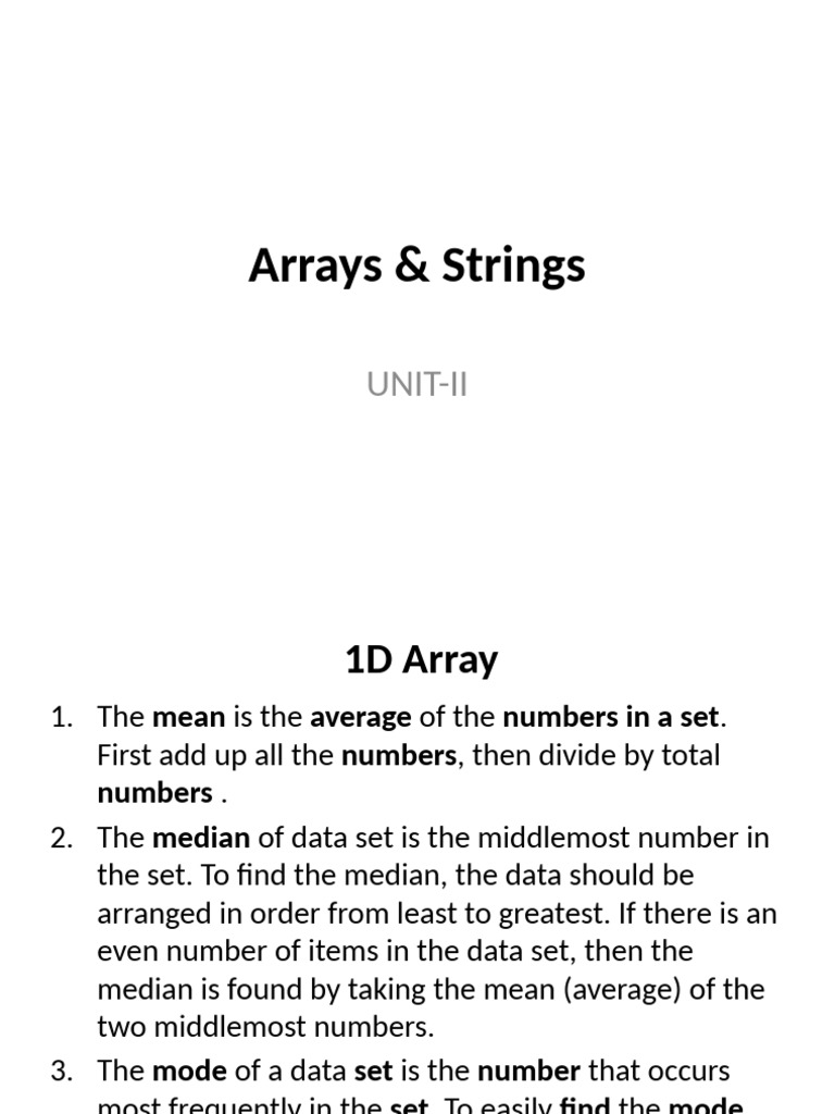 Arrays and Strings: Operations Guide | PDF | Matrix (Mathematics ...