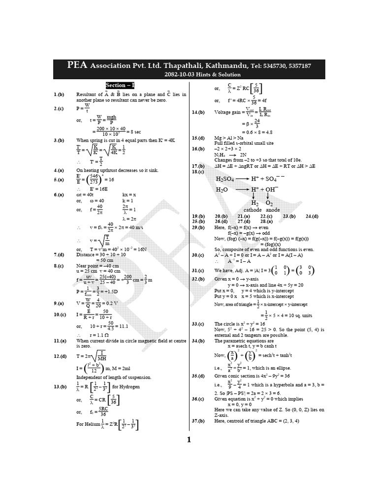 Physics and Math Solutions Guide | PDF | Algebraic Geometry | Classical ...