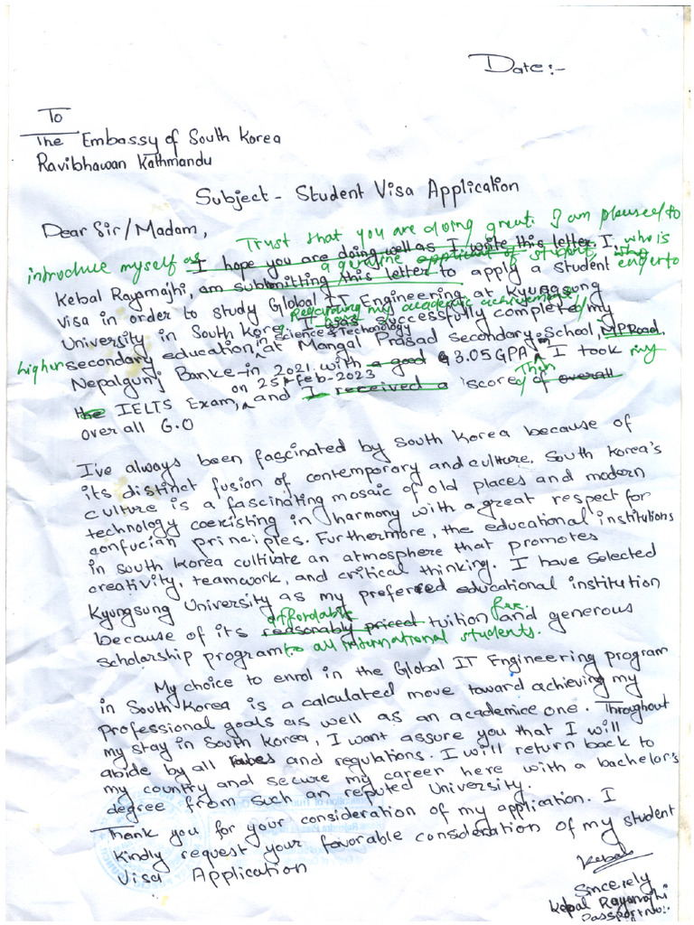 Kebal Cover Letter Sample | PDF