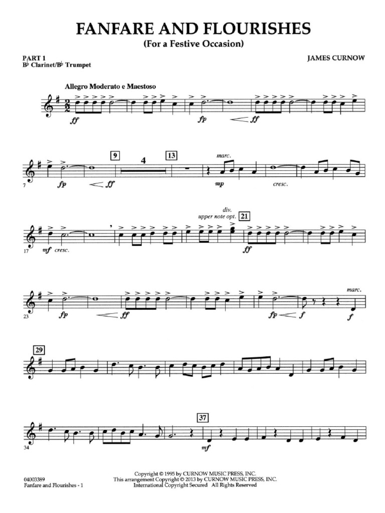 Festive Fanfare for Clarinet/Trumpet | PDF