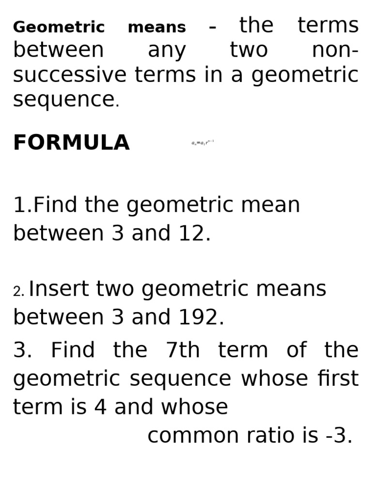 Geometric Means and Sequence Problems | PDF