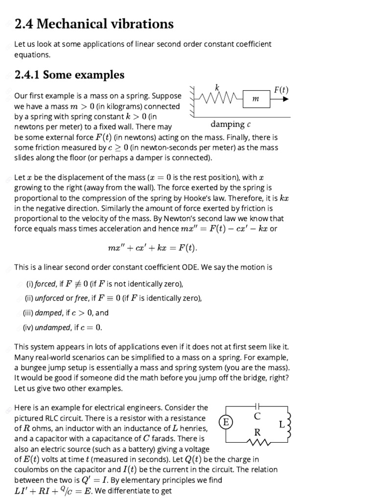 Mechanical Vibrations and Applications | PDF | Force | Electrical Network
