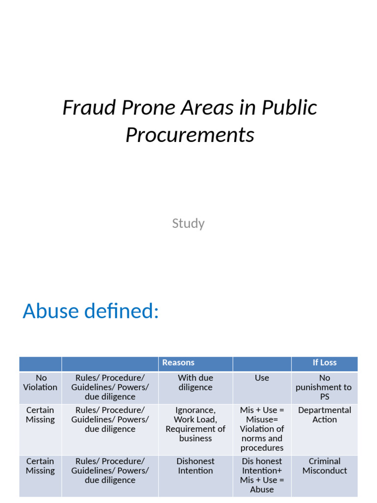 Fraud Risks in Public Procurement | PDF | Procurement | Crimes