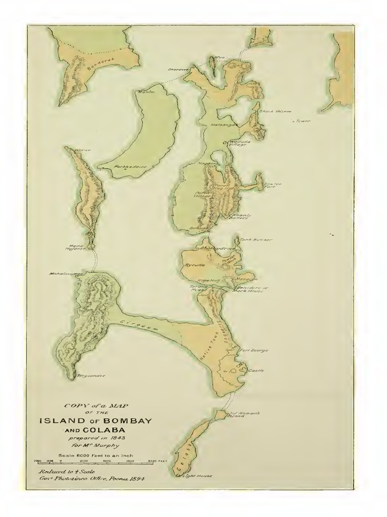 1843 Map of Bombay and Colaba | PDF