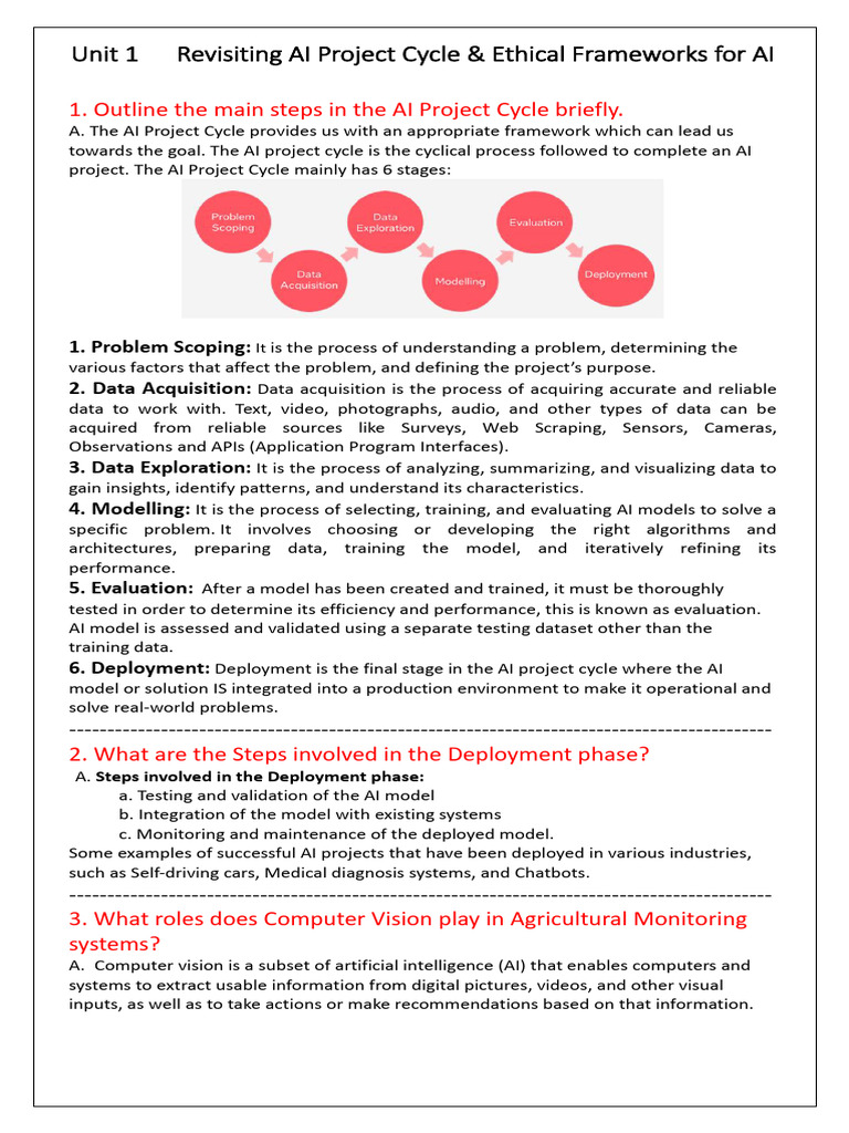 AI Project Cycle & Ethical Frameworks | PDF | Artificial Intelligence ...