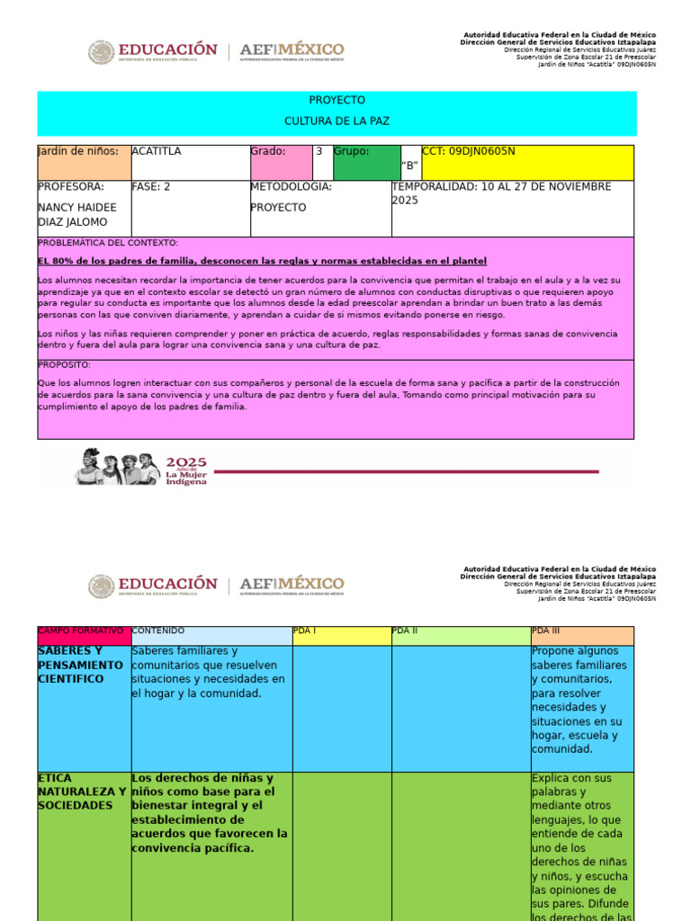 Plan Noviembre | PDF | Educación de la primera infancia | Ciudad de México
