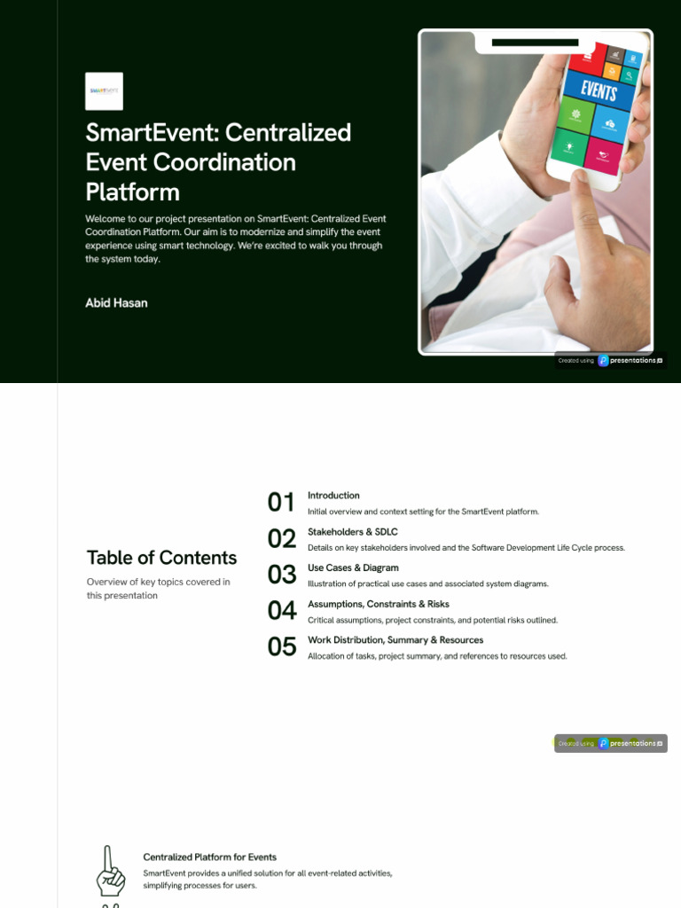 SmartEvent - Centralized Event Coordination Platform | PDF