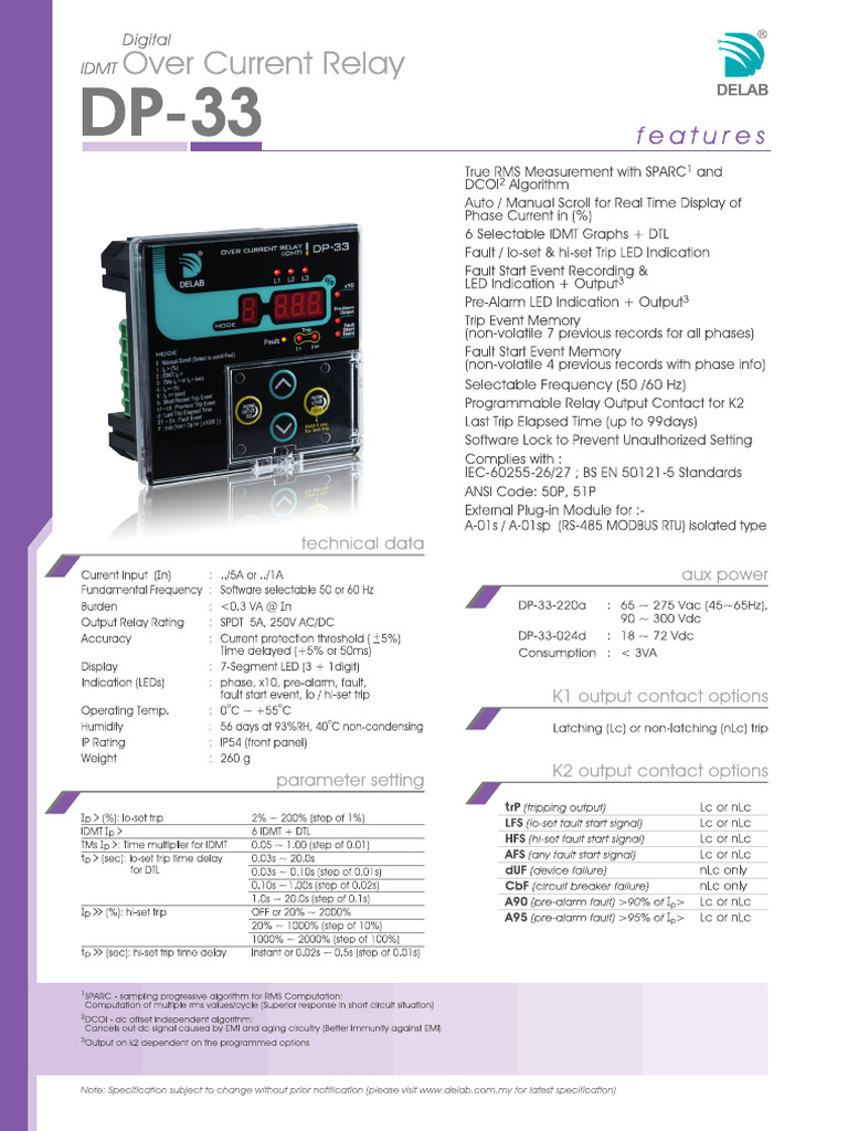Over Current Relay | PDF