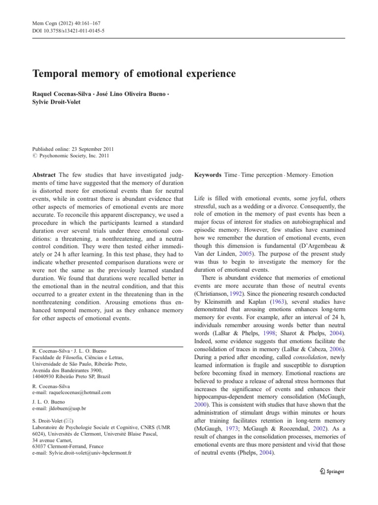s13421-011-0145-5 | PDF | Memory | Time Perception