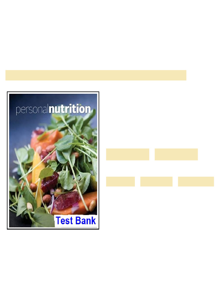 Personal Nutrition 9th Edition Boyle Test Bank full | PDF | Allergy ...