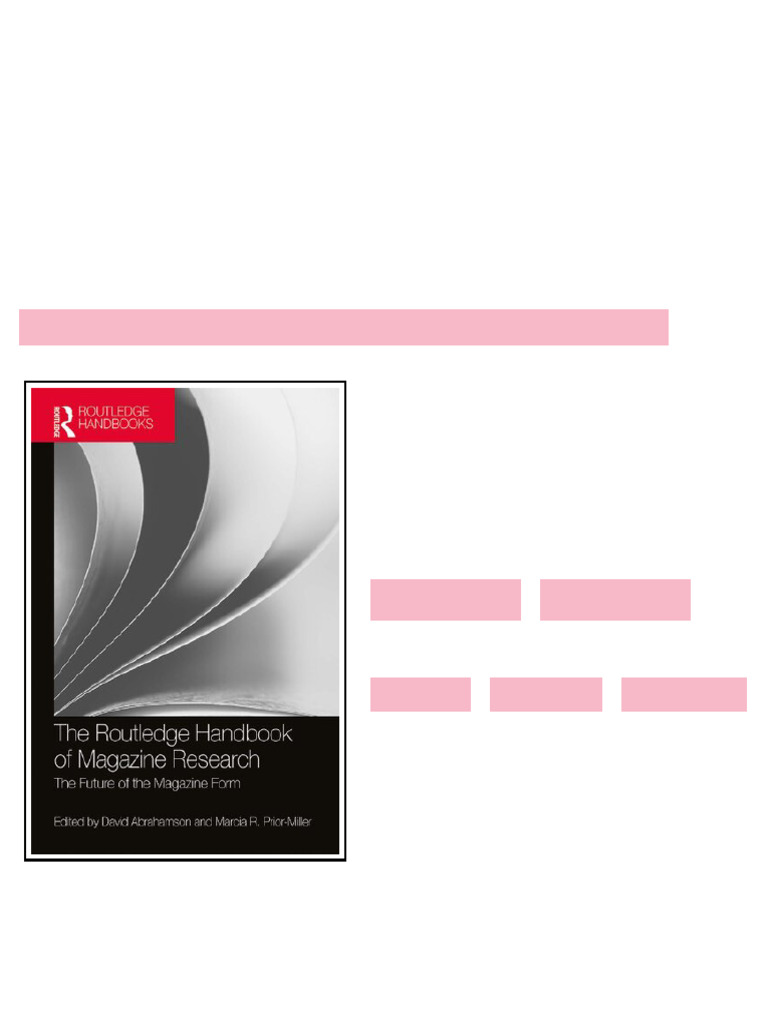 The Routledge Handbook Of Magazine Research The Future Of The Magazine ...