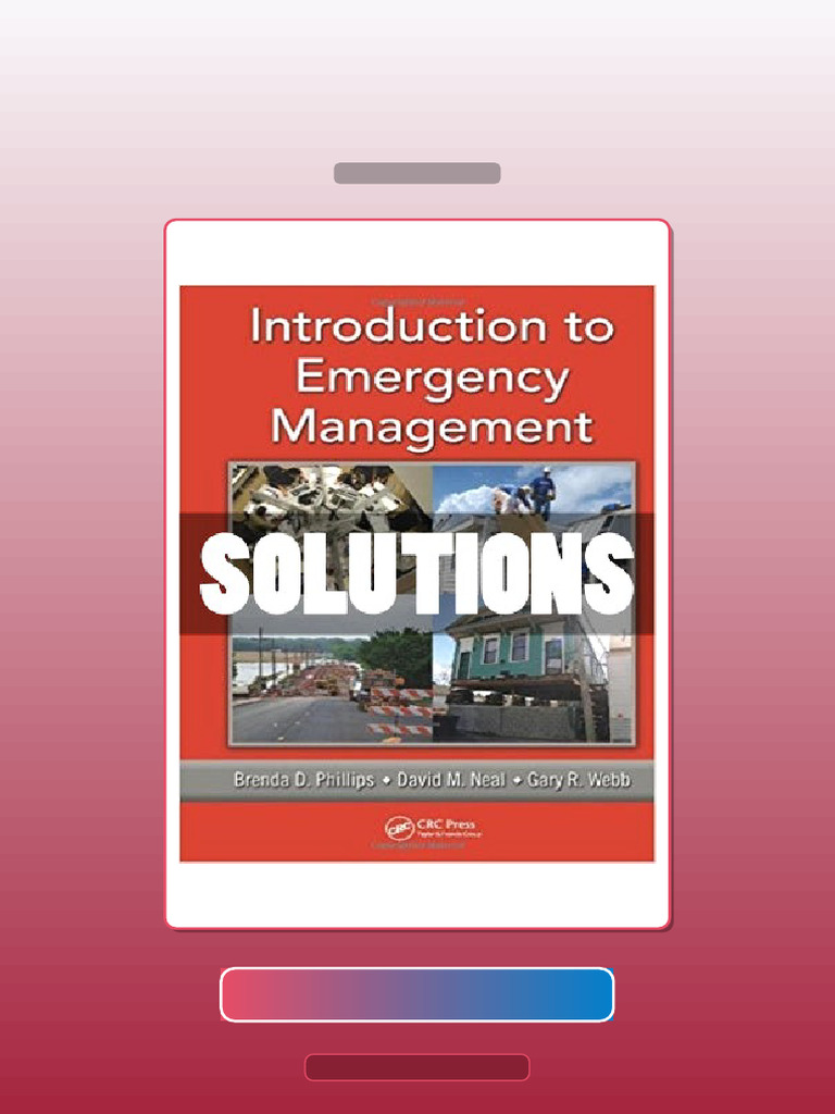 Test Bank for Solutions Introduction to Emergency Management 1 Ed ...