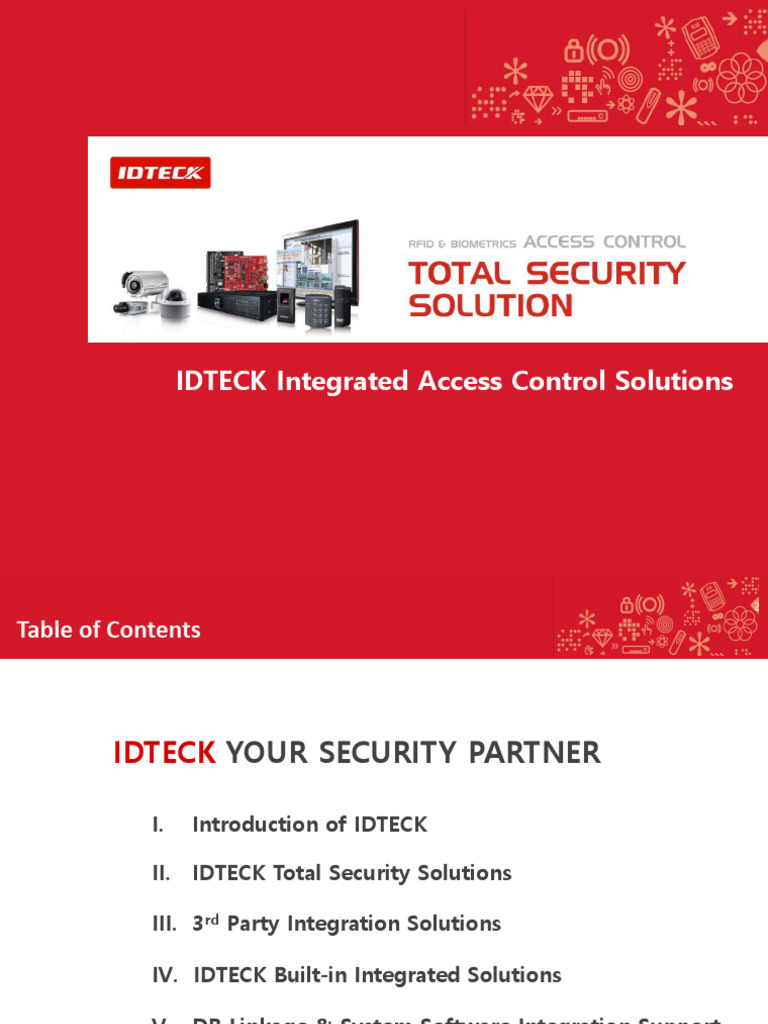 6. IDTECK Integrated System Overview_final_2017 05.24 | PDF | Access ...