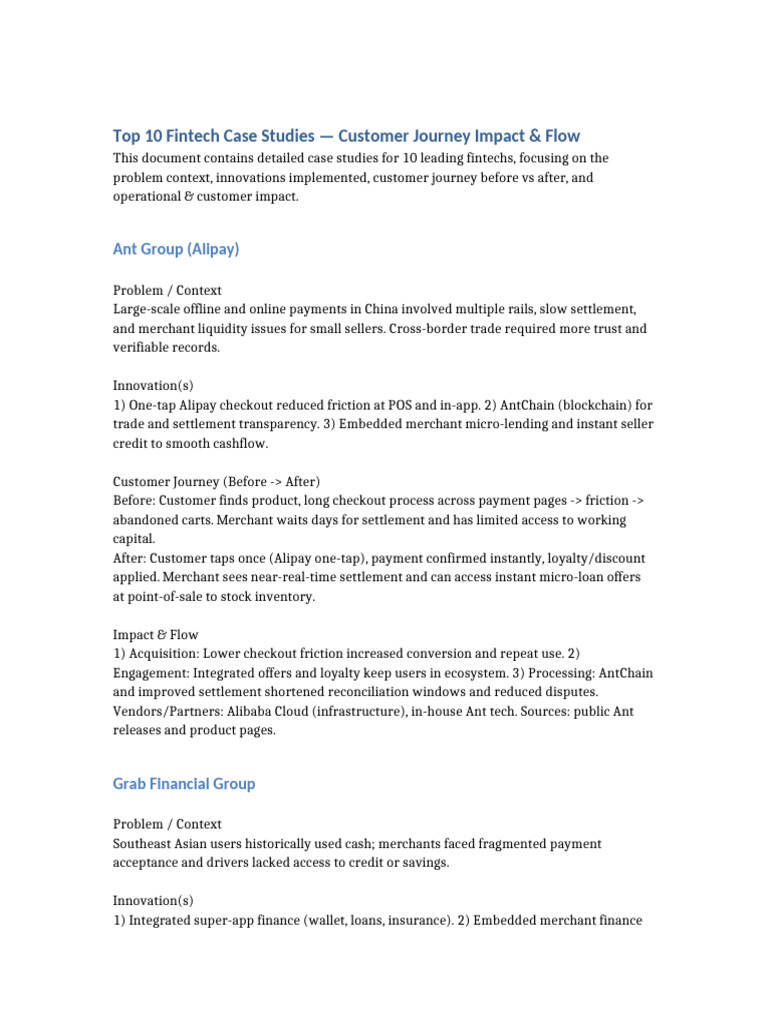 Fintech 10 Case Studies | PDF | Point Of Sale | Financial Technology