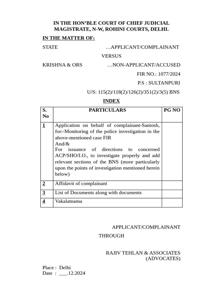 Monitoring Police Investigation in FIR 1077/2024 | PDF | Affidavit ...