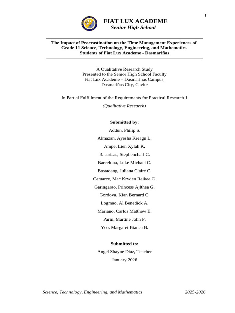 Procrastination's Impact on STEM Students | PDF | Professional Skills ...