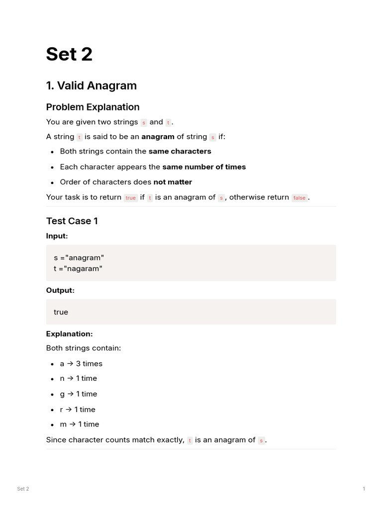 Anagram, Parentheses, and Array Problems | PDF | Decimal | String ...
