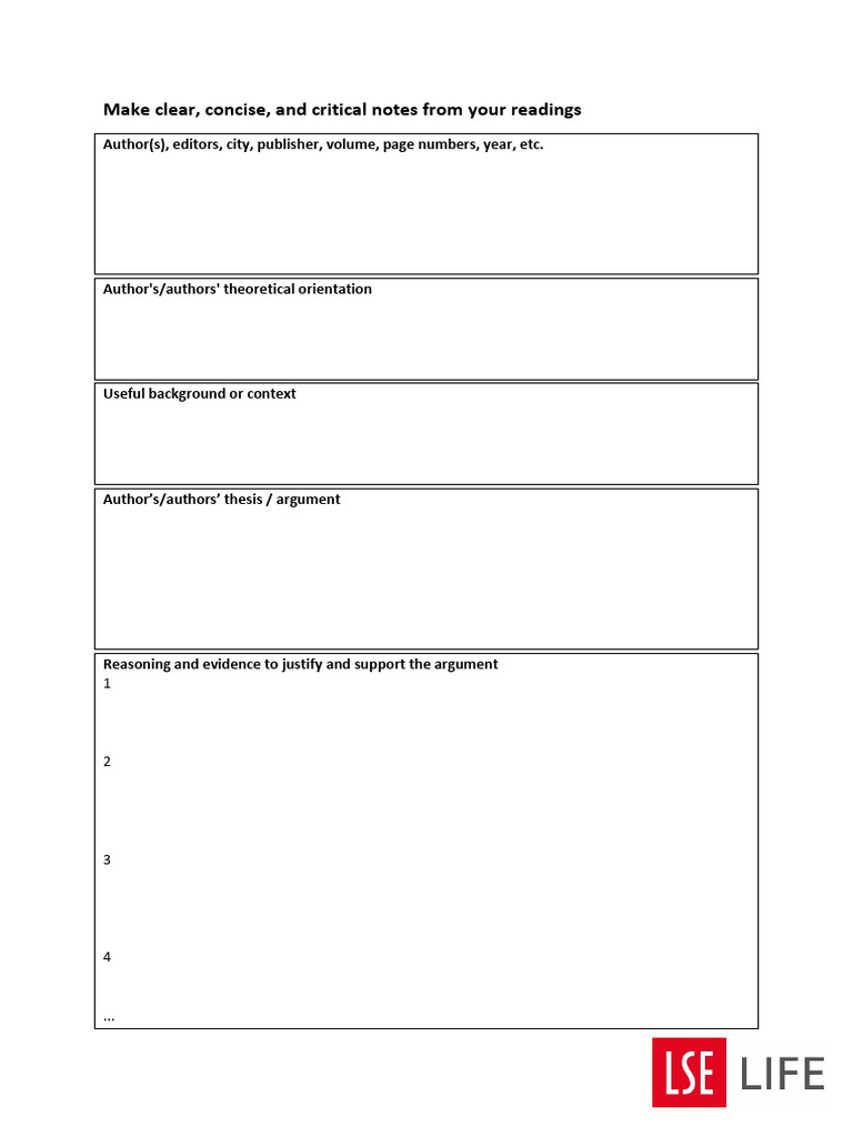 Critical Reading Note-Taking Guide | PDF | Evidence | Argument