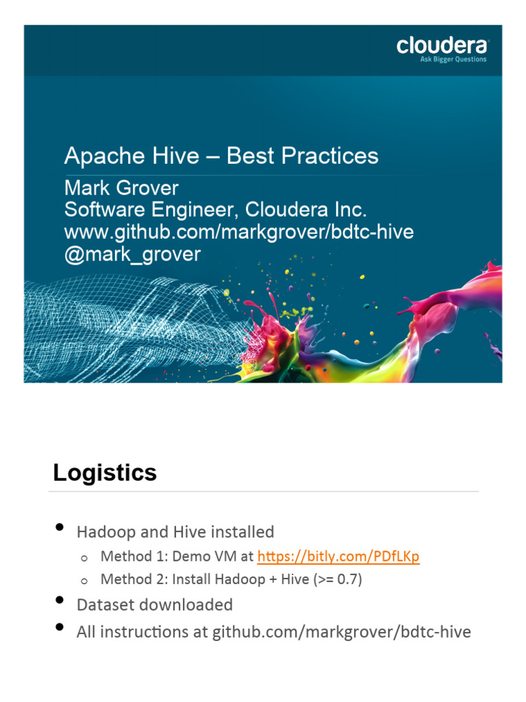 Apache Hive Best Practices Guide | PDF | Apache Hadoop | Computer ...