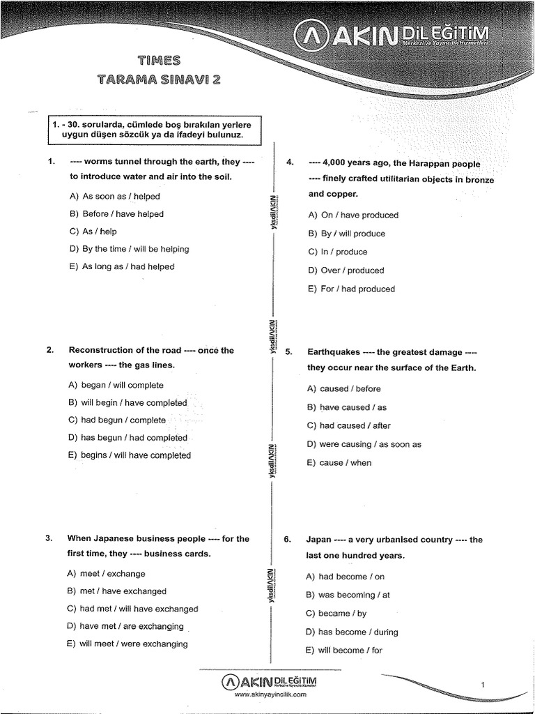 Akin Tense Tarama | PDF