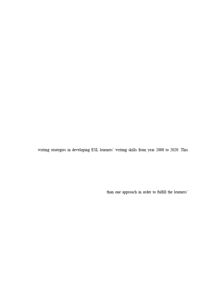 Writing Strategies for ESL Learners | PDF | English As A Second Or ...