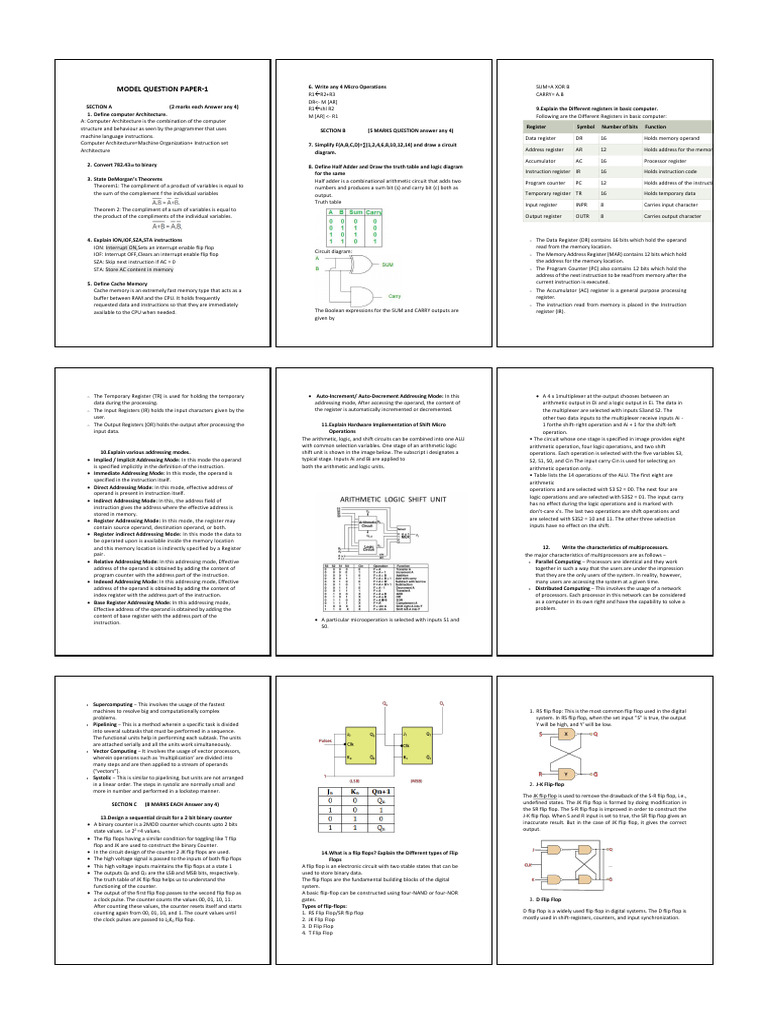 Computer Architecture and Flip Flops Guide | PDF