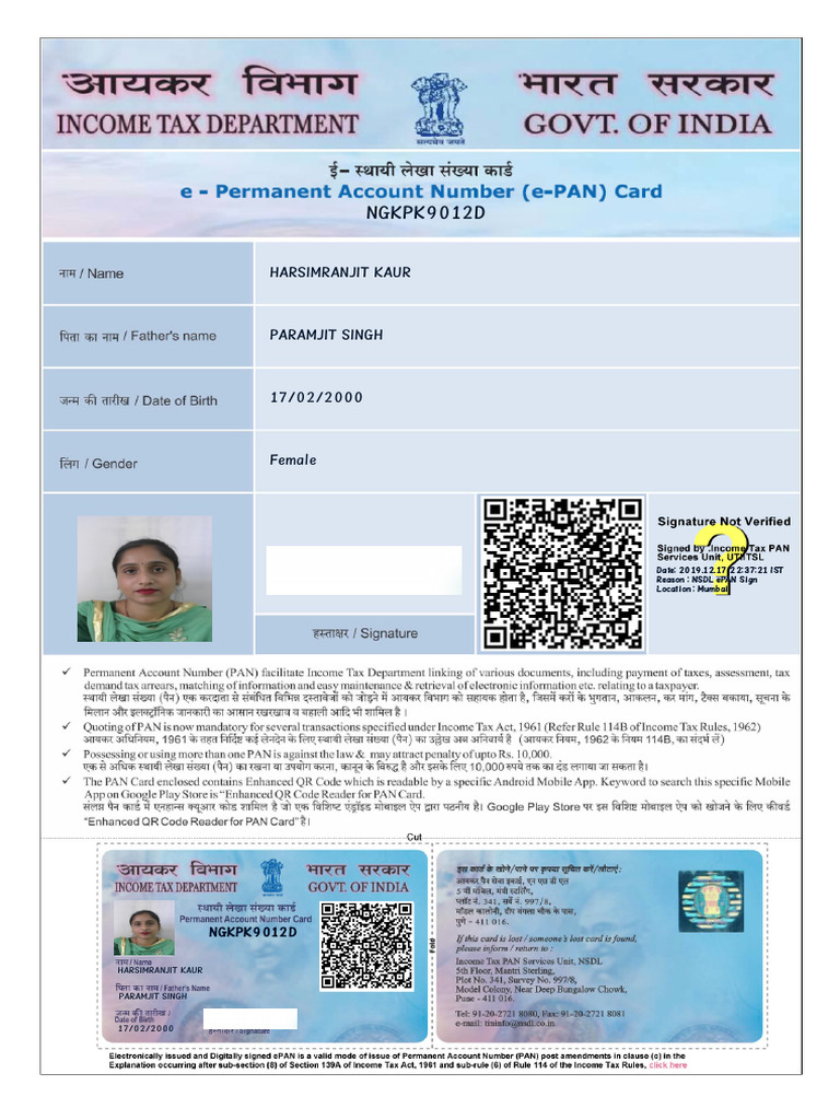 Pan Card Preview | PDF