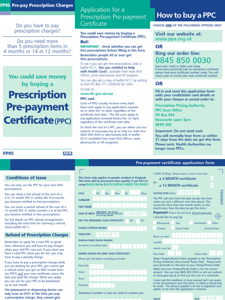 Save on NHS Prescriptions with PPC | PDF | Cheque | Medical Prescription