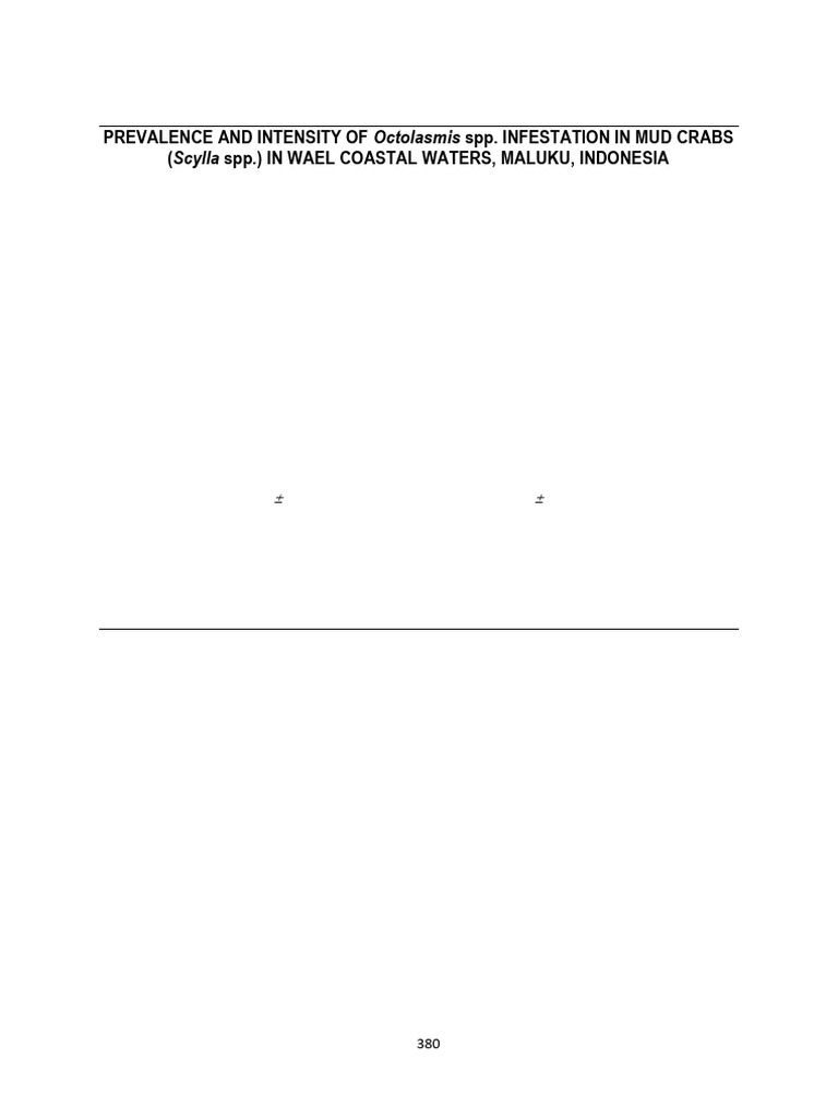 Octol as m is Artikel | PDF | Crab | Student's T Test