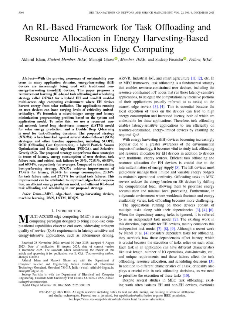 RL Framework for Task Offloading in MEC | PDF | Energy Harvesting ...