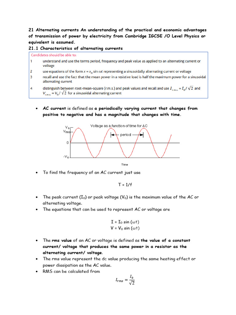 Chapter 21 AC | PDF | Rectifier | Capacitor