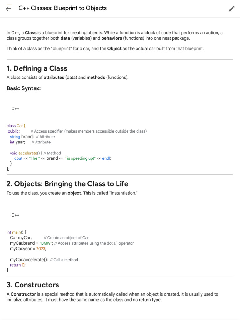 C++ Class Fundamentals Explained | PDF | Class (Computer Programming ...
