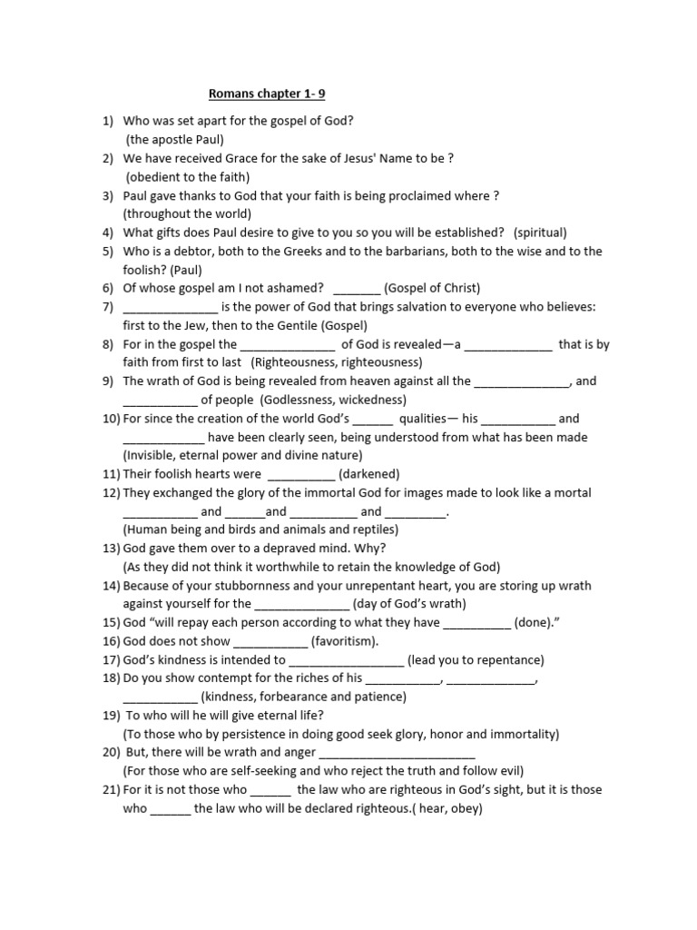 ROMANS | PDF | Epistle To The Romans | Paul The Apostle